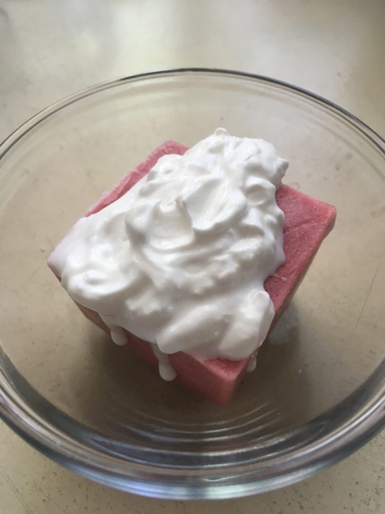 Single serving strawberry coconut ice cream